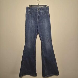 We The Free Hippie Indie 70s Theme TALL High Waist Disco Retro Bell Bottom Jeans
